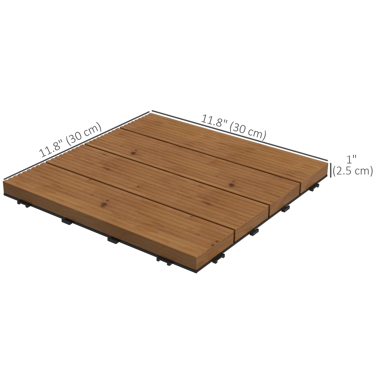 12 Pcs Wooden Deck Tiles, Outdoor Flooring, All Weather, Brown Deck Tiles at Gallery Canada