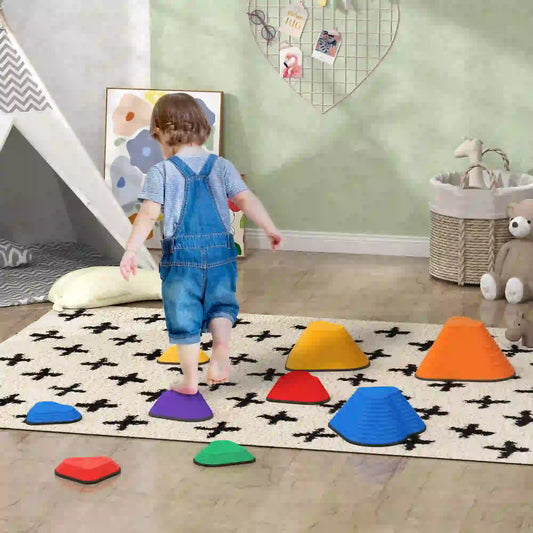 9PCs Heart-Shaped Non-Slip Stackable Kids Stepping Stones Gym Sets & Swings Multi Colour at Gallery Canada