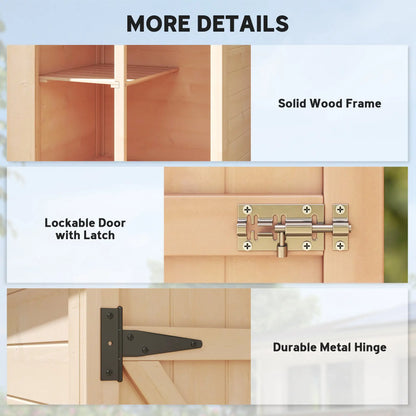 Garden Storage Shed, 29.9"x21.7"x45.3", With Asphalt Roof And Shelves, Natural Sheds at Gallery Canada