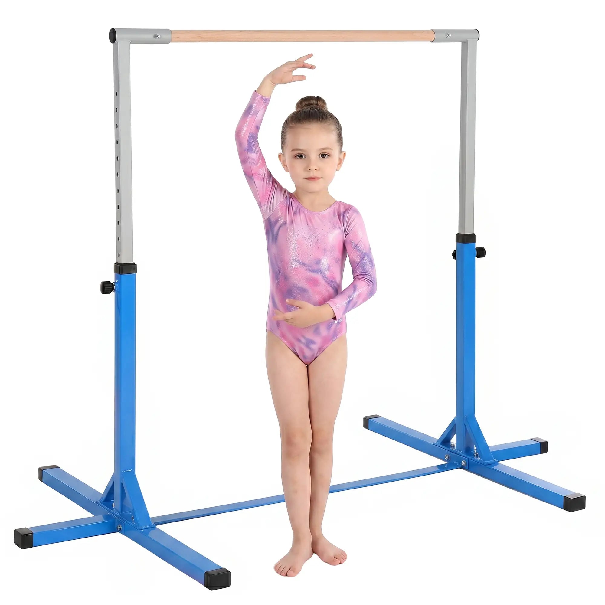 Kids Gymnastics Bar, 13-Level Adjustable Height, Blue Baby Gym & Playmats at Gallery Canada
