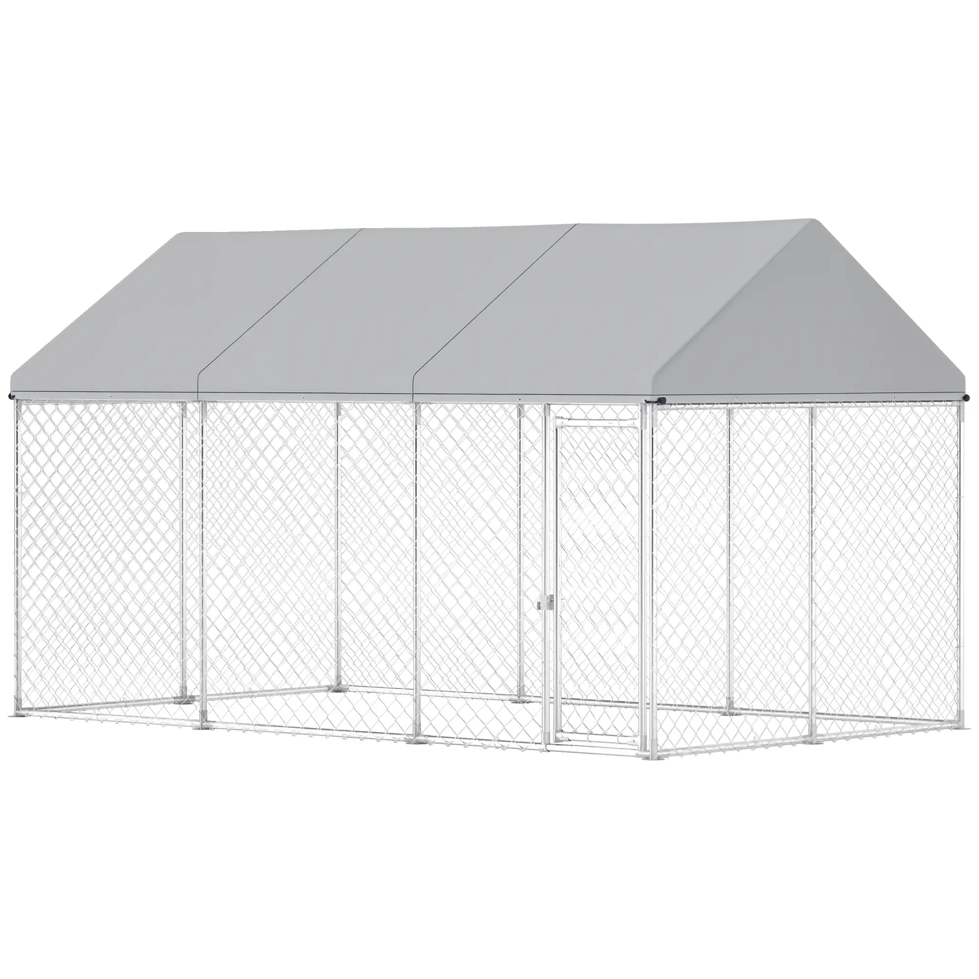 Galvanized Steel Outdoor Dog Kennel, Safety Lock, 13.1' x 7.5' x 7.8' Houses, Kennels & Pens at Gallery Canada