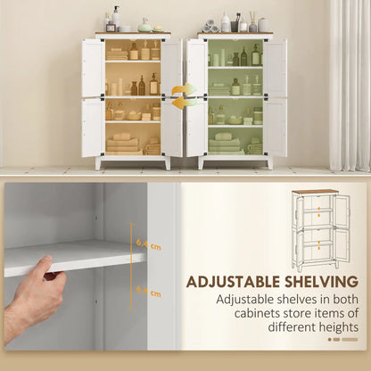 Bathroom Storage Cabinet, Barn Floor Cabinet, White