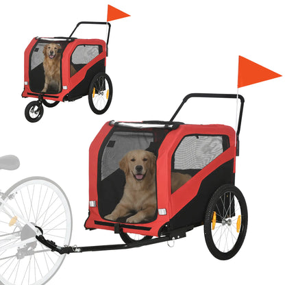 2-in-1 Dog Bike Trailer, Large, Red Dog Bike Trailers & Strollers at Gallery Canada
