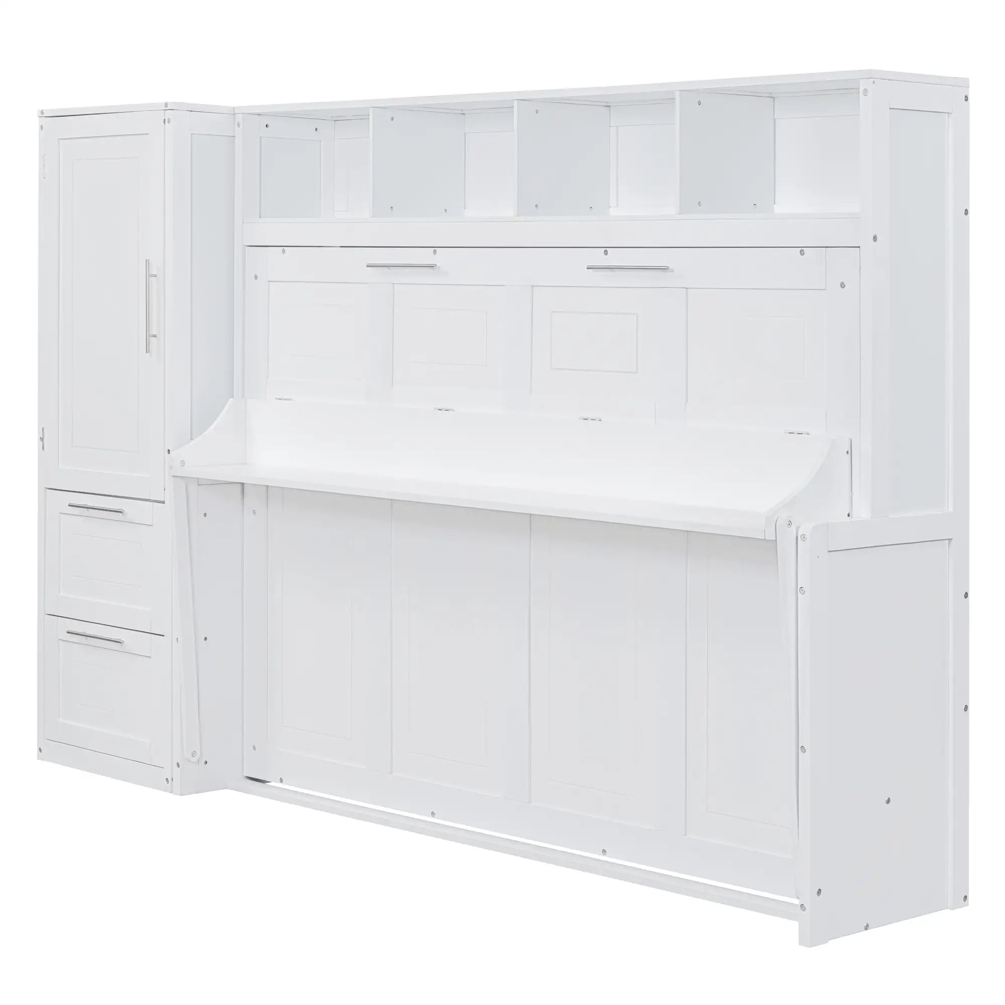 Murphy Bed with Closet, Drawers, 107.5