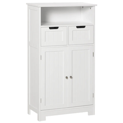 Freestanding Bathroom Cabinet, Adjustable Shelf, Drawers, Small, White Bathroom Cabinets White at Gallery Canada