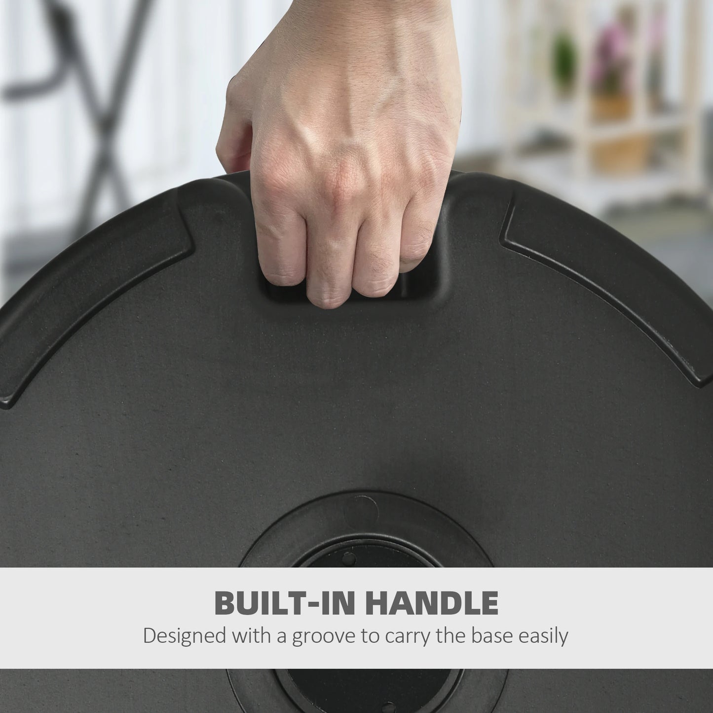 77 lb Heavy Duty Patio Umbrella Base, 22" Round, Black Umbrella Bases at Gallery Canada