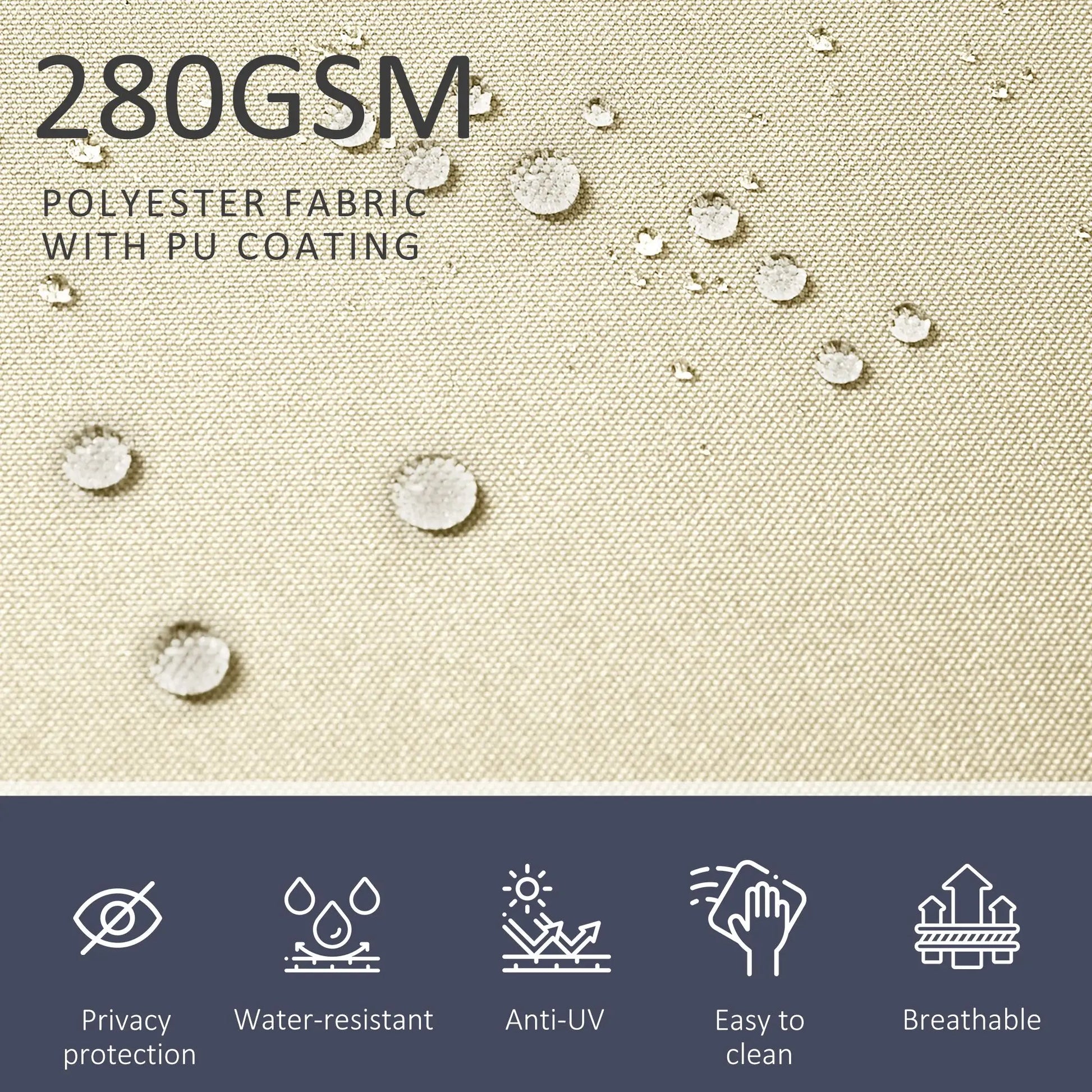 236" x 71" Outdoor Privacy Wall, Retractable Awning, Patio Screen, Cream White Side Awnings at Gallery Canada