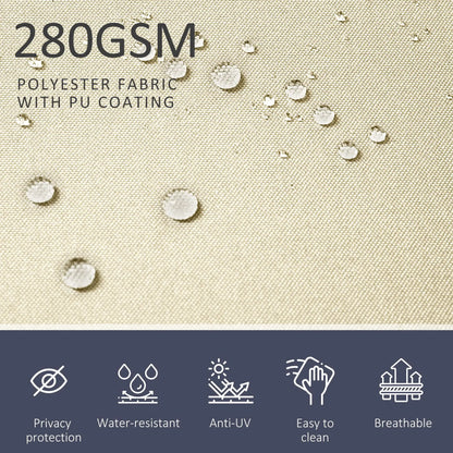 236" x 71" Outdoor Privacy Wall, Retractable Awning, Patio Screen, Cream White Side Awnings at Gallery Canada