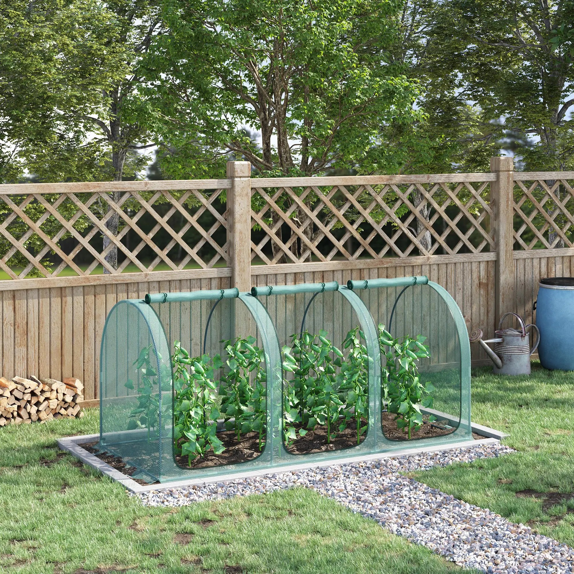 9' x 4' Crop Cage, Garden Plant Protector, 3 Zippered Doors, 4 Stakes Walk In Greenhouses at Gallery Canada