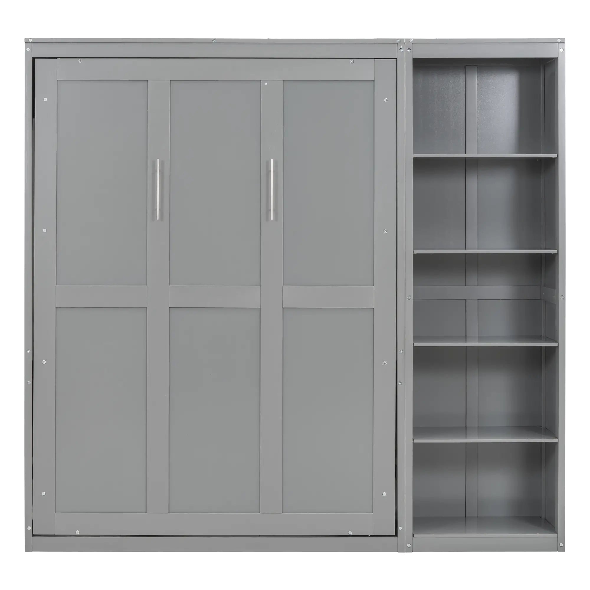 Murphy Bed with Shelves, Dual Piston Mechanism, 87.5