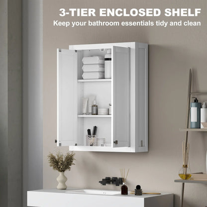 Wall Mounted Bathroom Cabinet, 2 Doors, 2 Adjustable Shelves, White Bathroom Cabinets at Gallery Canada