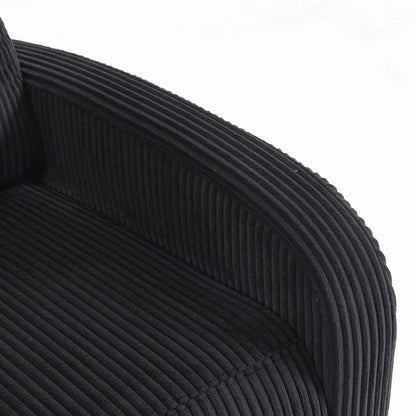 Fauteuil inclinable Corduroy, siège rembourré, noir