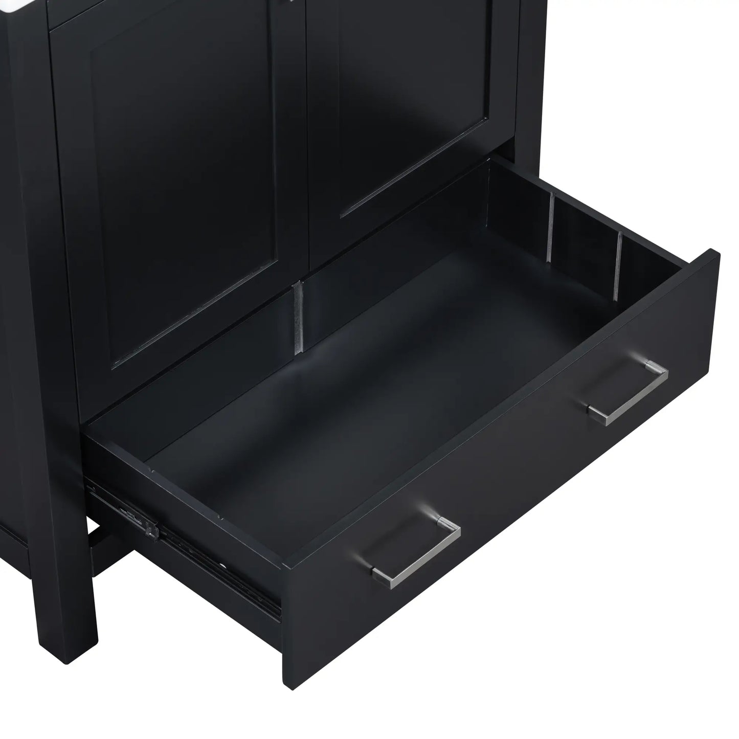30" Bathroom Vanity, Single Undermount Sink, Soft-Close Doors, Black+White Sink Cabinets at Gallery Canada