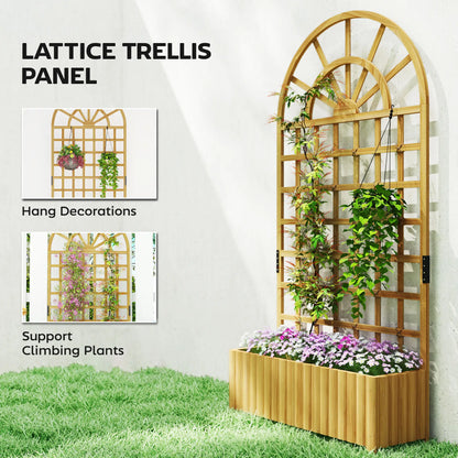 Wooden Raised Garden Bed with Trellis, Elevated Planter Box Wooden Planter Boxes at Gallery Canada