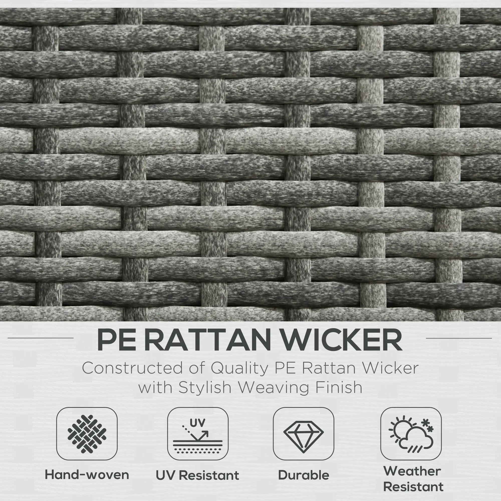 3pc Rattan Wicker Outdoor Furniture Set, Loveseats, Coffee Table, Grey Patio Furniture Sets at Gallery Canada