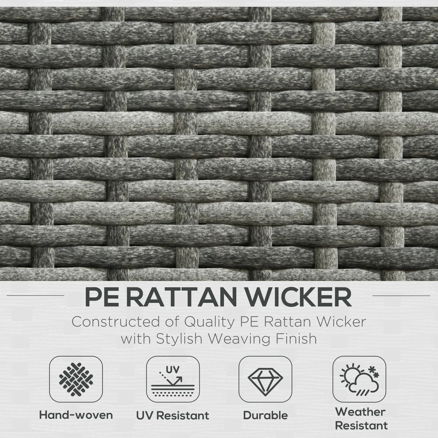 3pc Rattan Wicker Outdoor Furniture Set, Loveseats, Coffee Table, Grey Patio Furniture Sets at Gallery Canada