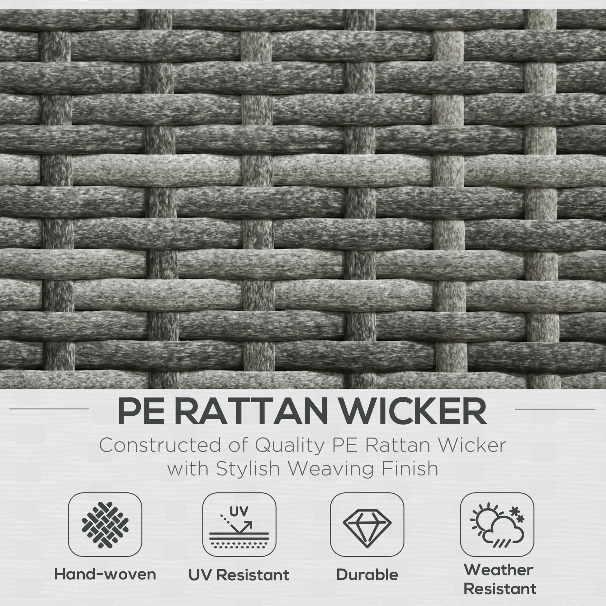 3pc Rattan Wicker Outdoor Furniture Set, Loveseats, Coffee Table, Grey Patio Furniture Sets at Gallery Canada