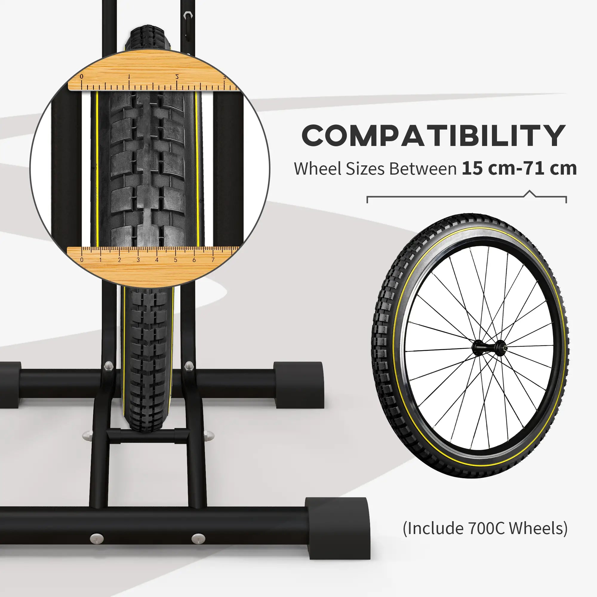 Vertical Horizontal Bike Rack, Adjustable Hooks, Fits 6