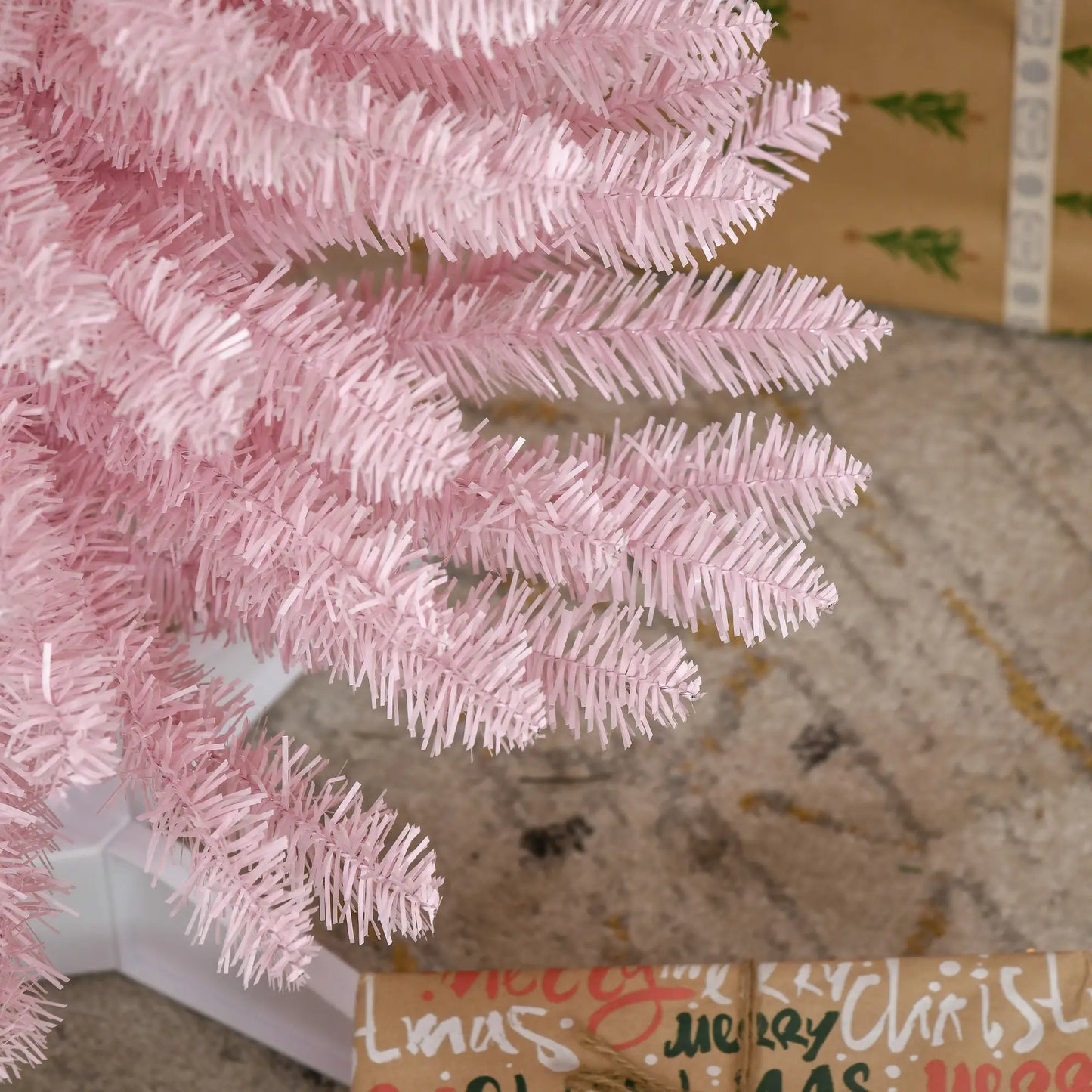 5FT Artificial Christmas Tree, Realistic Branches, Stable Stand, Pink Pencil Christmas Trees at Gallery Canada
