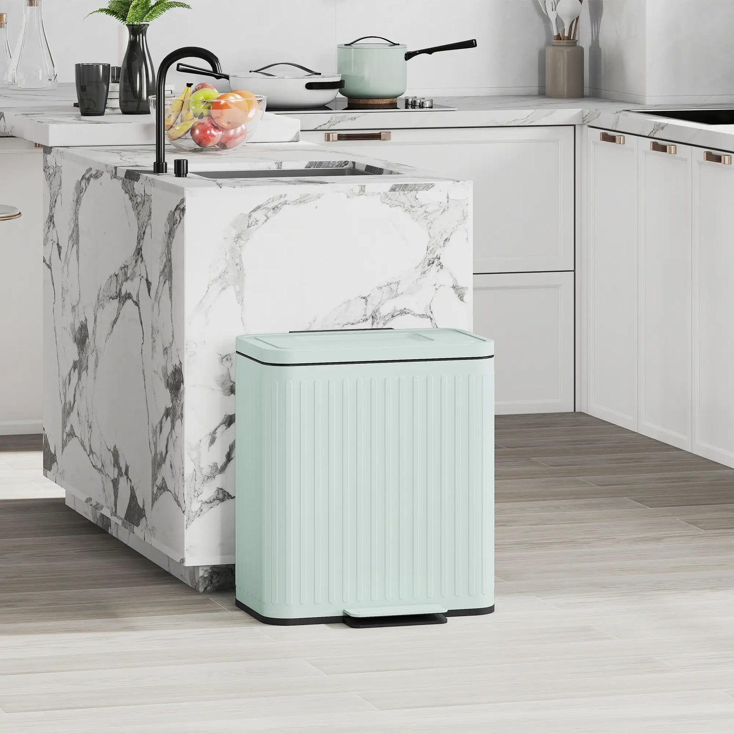 2 x 5.3 Gallon Trash Can, Soft Close Lid, Removable Inner Buckets Household Supplies at Gallery Canada