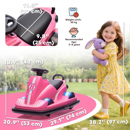 Bumper Car For Kids, 6V Battery Powered, 360 Degree Spin, Dual Motors, Pink Electric Toy Cars at Gallery Canada