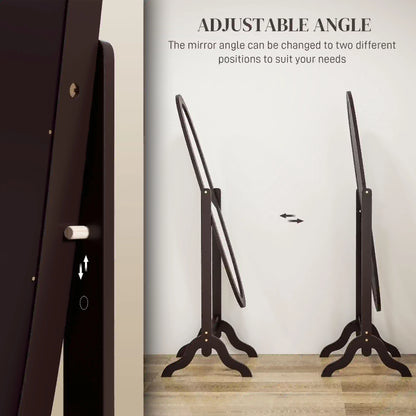 Full Length Floor Mirror, Adjustable Angle Oval Frame, 60x24 Inches Full Length Mirrors at Gallery Canada