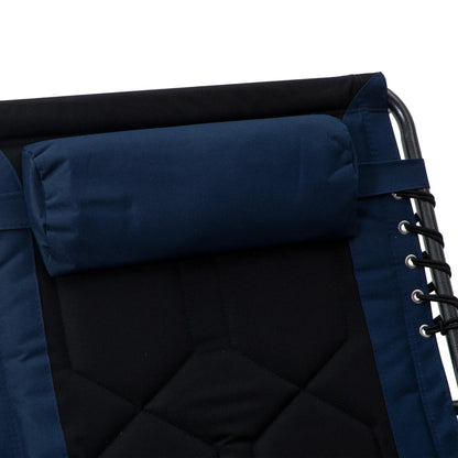 Folding Chaise Lounge, 5-Level Reclining, Outdoor Tanning Chair, Blue Lounger Chairs at Gallery Canada