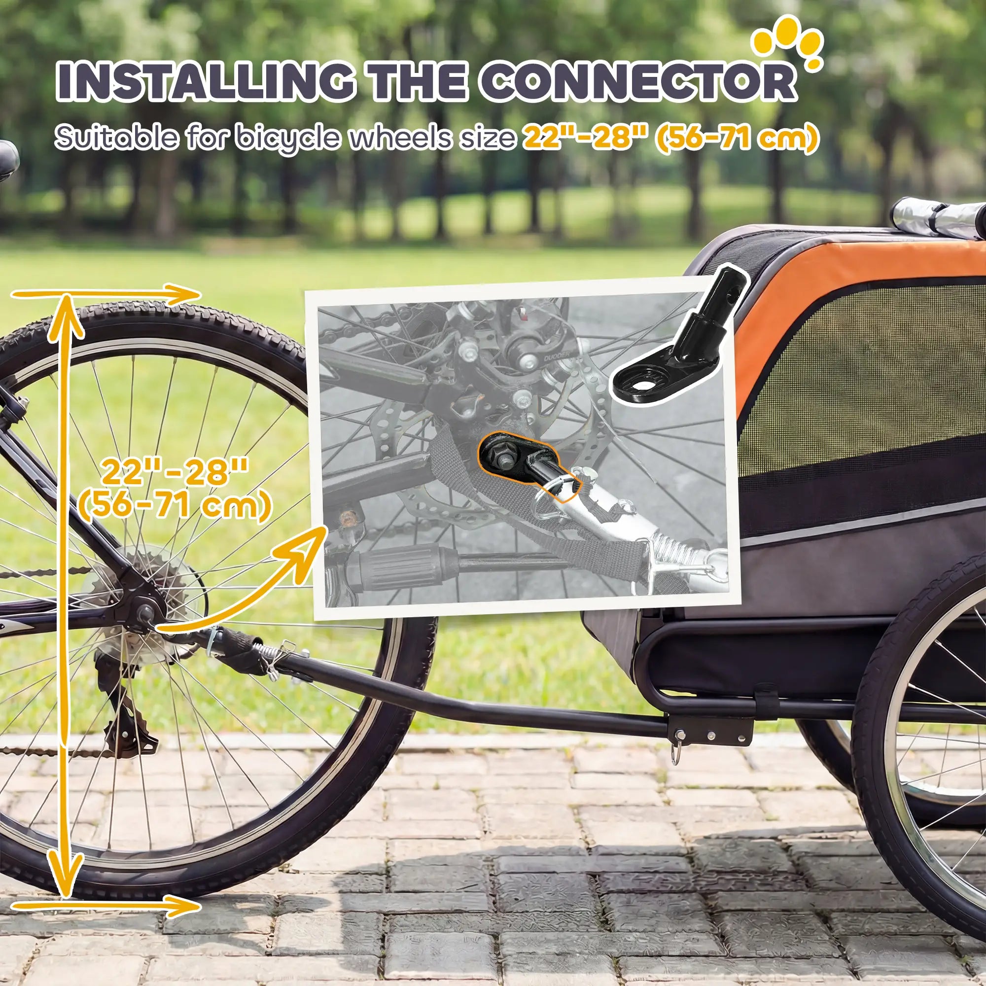 Dog Bike Trailer, Pet Cart Carrier With 2 Doors, Large Wheels, Safety Flag Dog Bike Trailers & Strollers at Gallery Canada