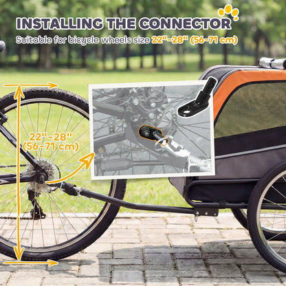 Dog Bike Trailer, Pet Cart Carrier With 2 Doors, Large Wheels, Safety Flag Dog Bike Trailers & Strollers at Gallery Canada