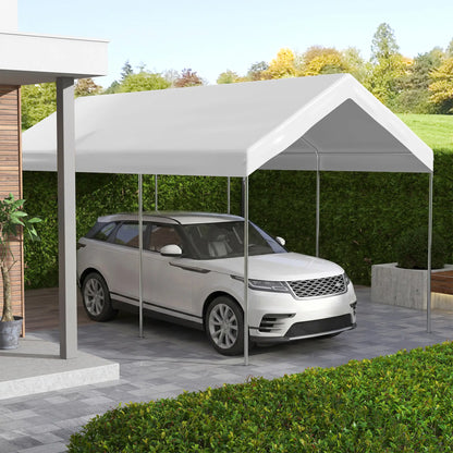 10 x 20ft Carport Canopy, UV Resistant, Ball Bungee Cords, White Gazebo Canopy Replacement at Gallery Canada