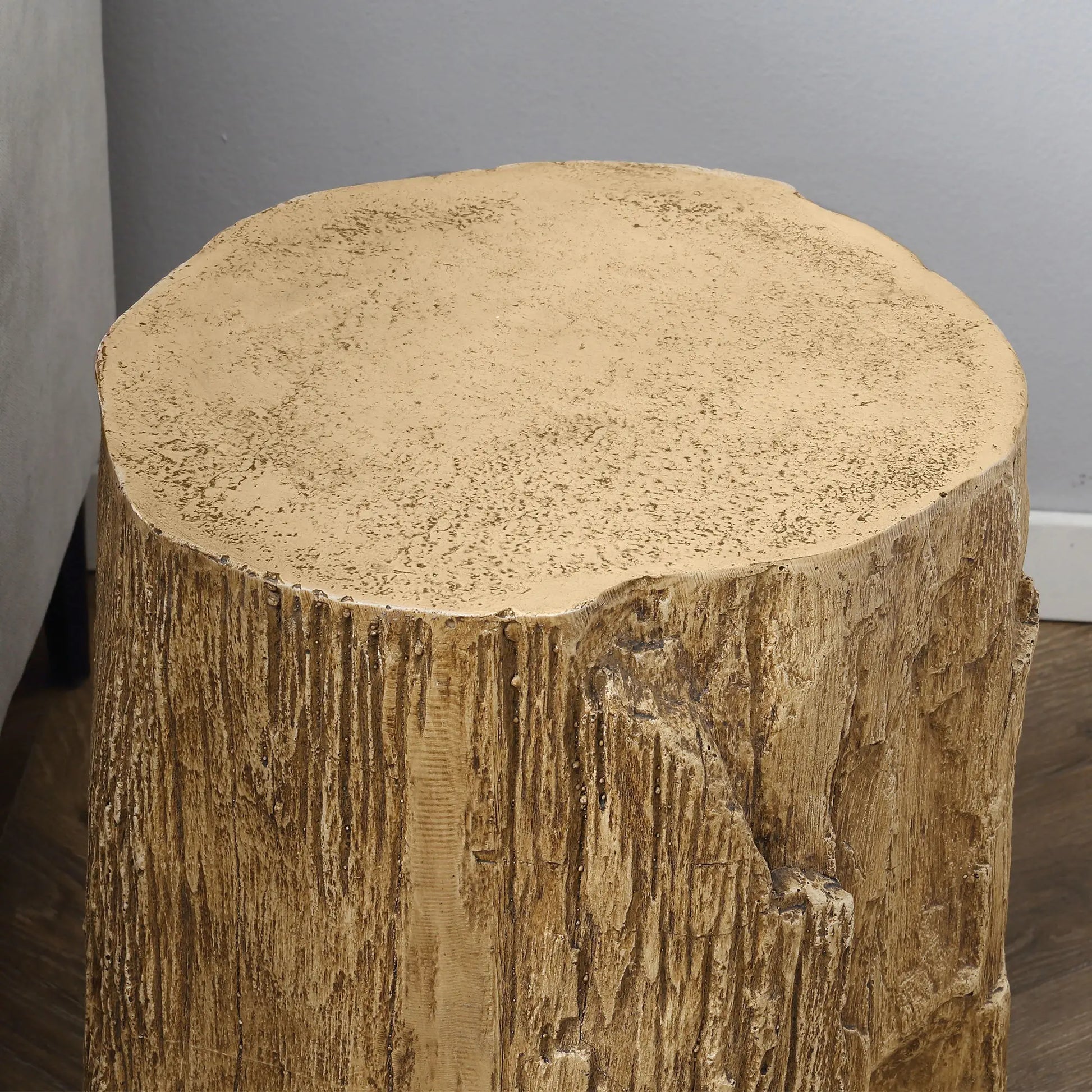 Concrete Finish Side Table, Lightweight, 17", Natural Brown Side Tables at Gallery Canada