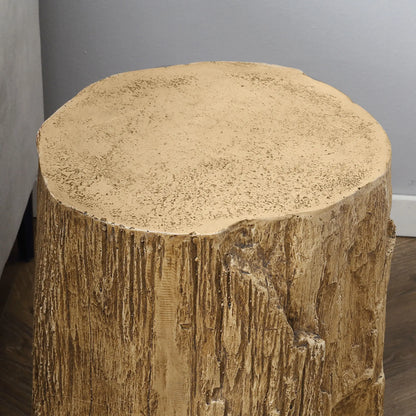 Concrete Finish Side Table, Lightweight, 17", Natural Brown Side Tables at Gallery Canada