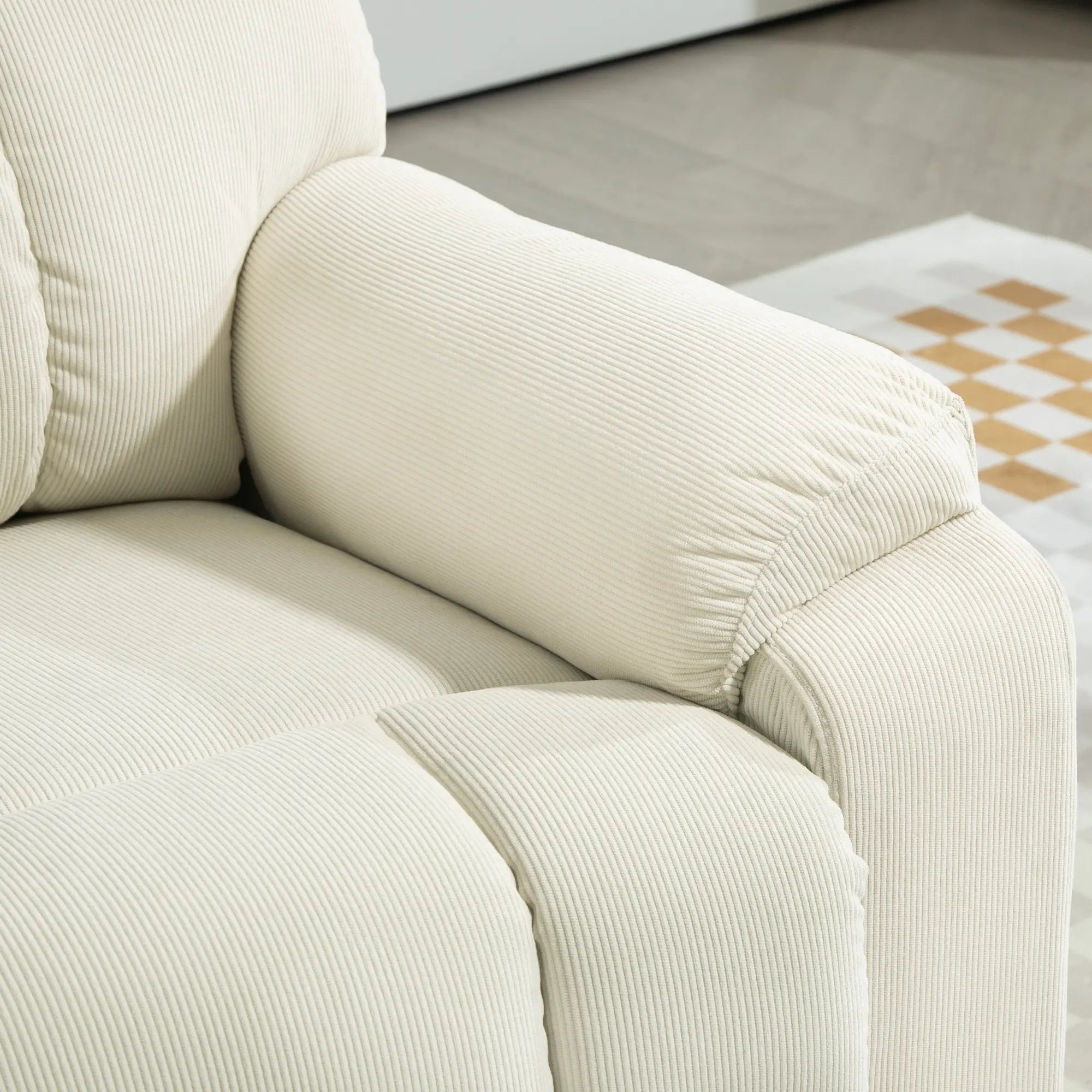 Power Recliner Chair, Microfibre Upholstery, Remote, Cream White Sofas & Reclining Chairs at Gallery Canada