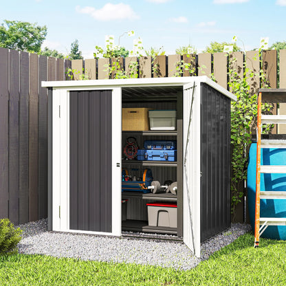 5' x 3' Metal Garden Storage Shed, Tool House, Double Doors Sheds at Gallery Canada