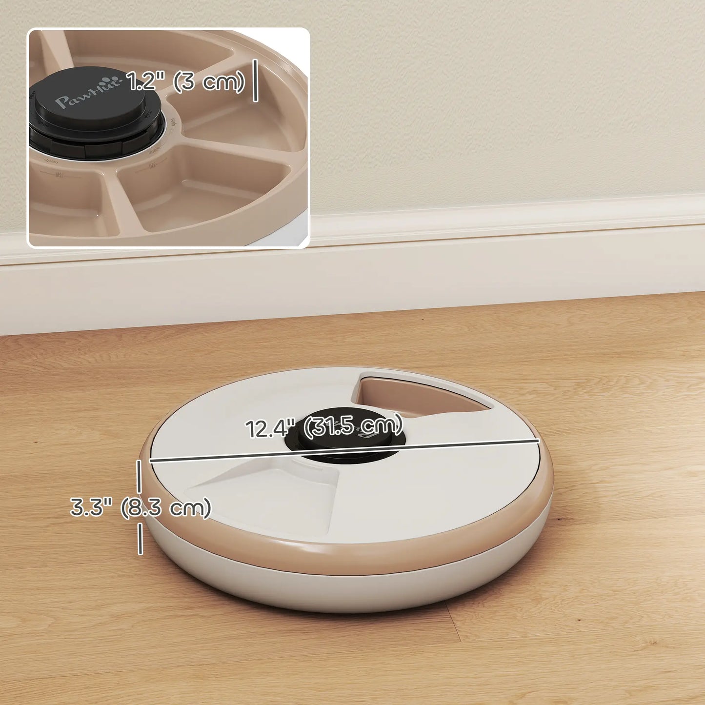 Automatic Cat Feeder, Dry Wet Food, 6 Trays, Battery Powered, Light Brown Dog Bowls at Gallery Canada