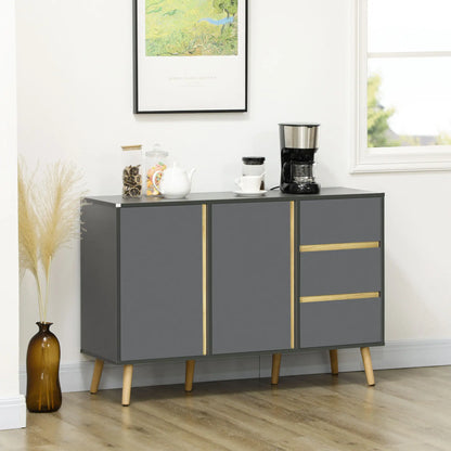 Sideboard Buffet Cabinet, Adjustable Shelves, Dark Grey Bar Cabinets at Gallery Canada