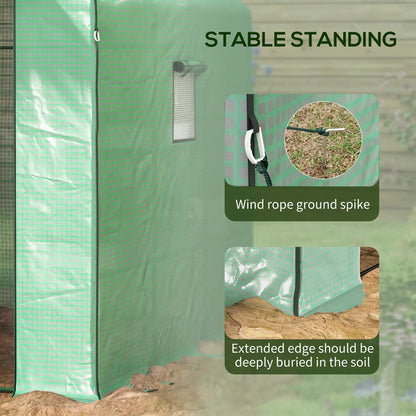 Portable Walk-In Greenhouse, 4.6' x 4.7', 2 Tier U-Shaped Shelves, Green