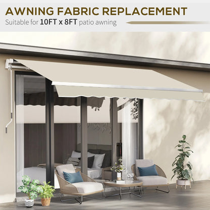 9' x 8' Outdoor Sunshade Canopy, Retractable Awning Fabric, Beige Awning Fabric Replacement at Gallery Canada