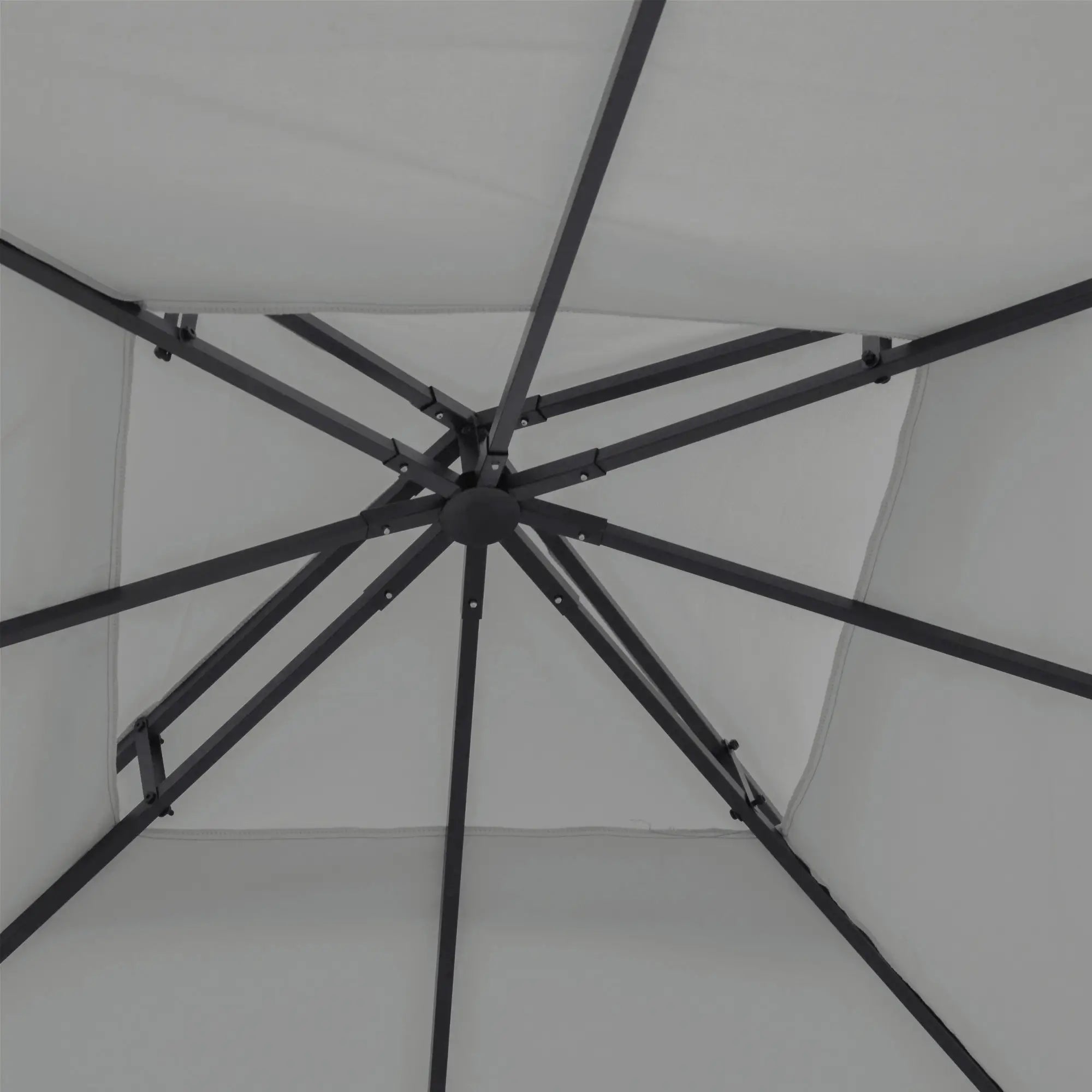 9.8' x 9.8' Square 2-Tier Gazebo Canopy Cover, Light Grey Gazebo Canopy Replacement at Gallery Canada