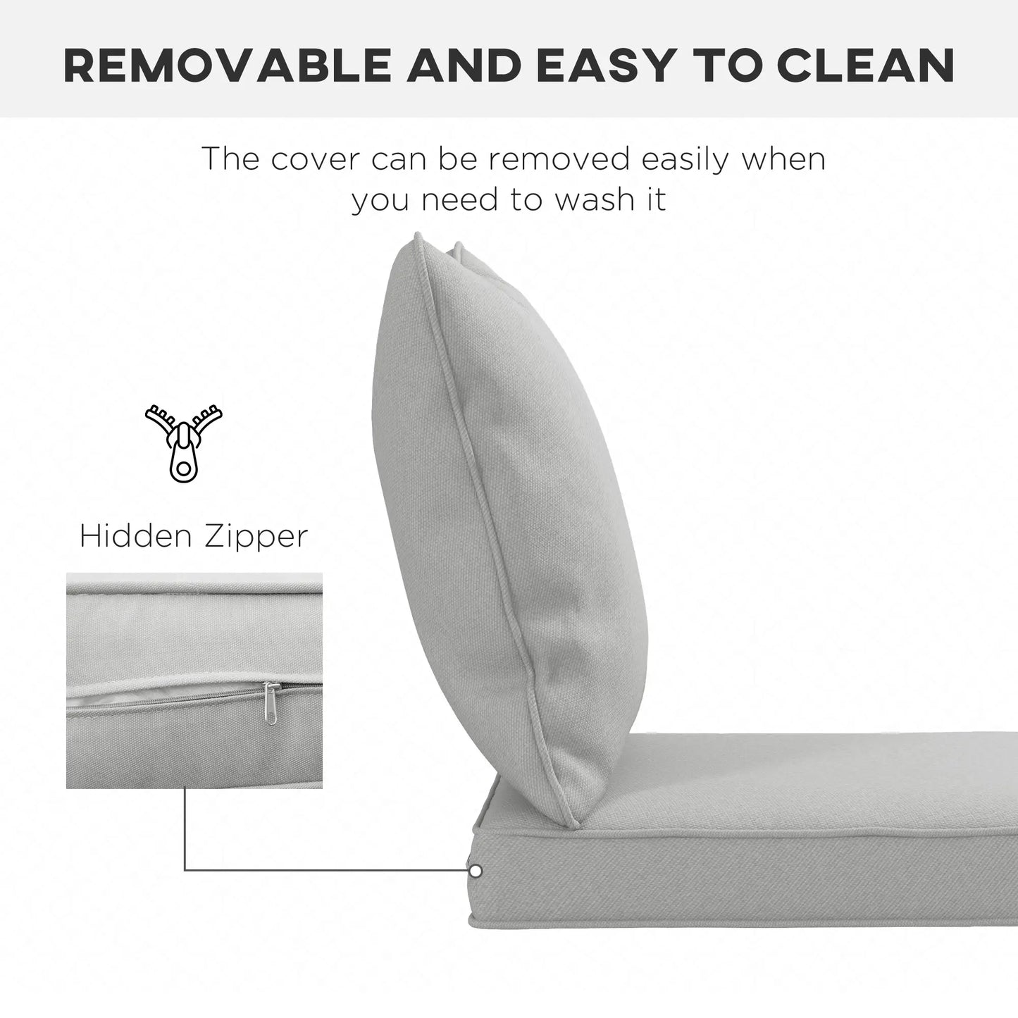 Seat Cushion Back Pillows Set of 2, Patio Chair Cushions, Light Grey, Grey Patio Chair Cushions at Gallery Canada