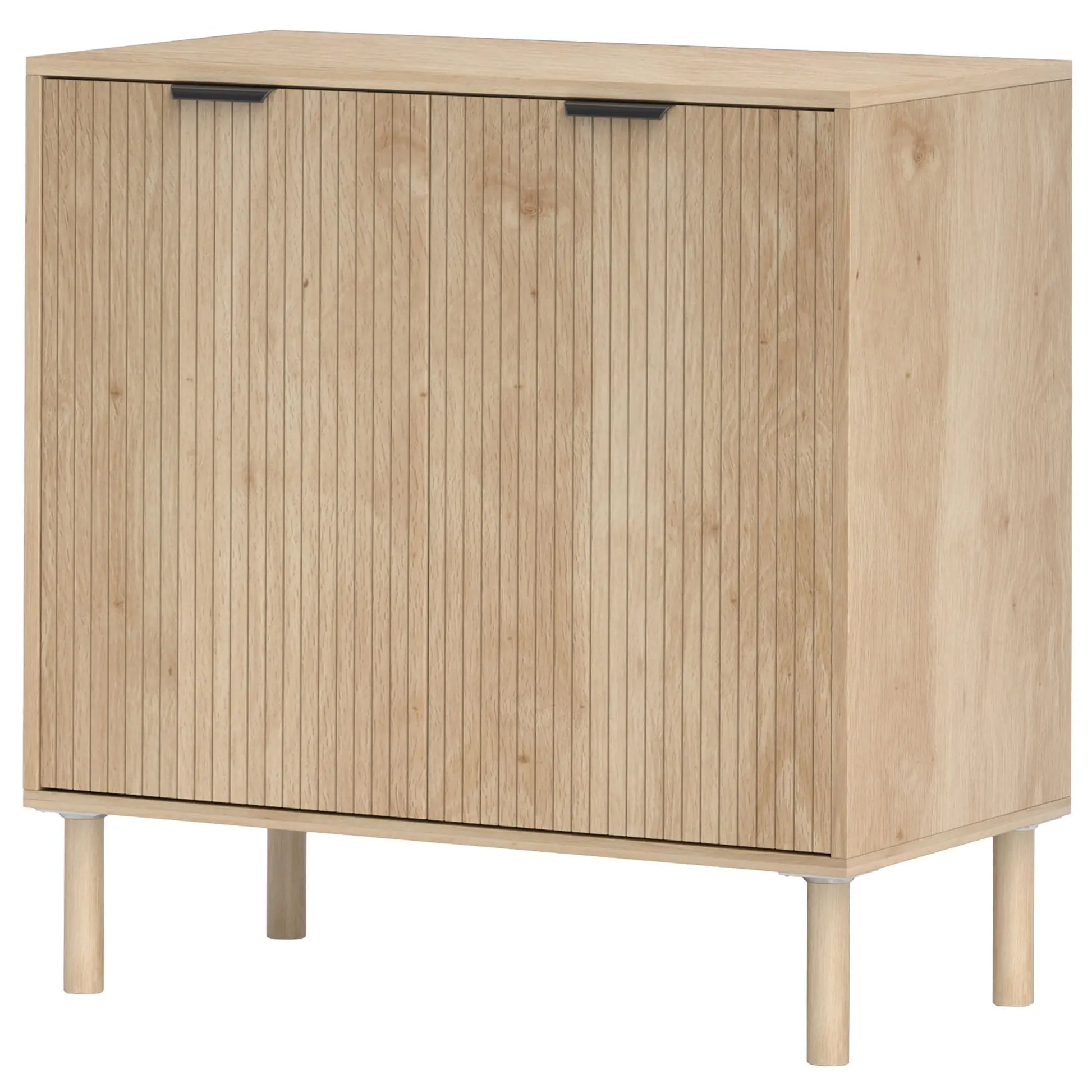 Accent Cabinet with Doors, Adjustable Shelf, Wood Legs, Oak Storage Cabinets Oak at Gallery Canada