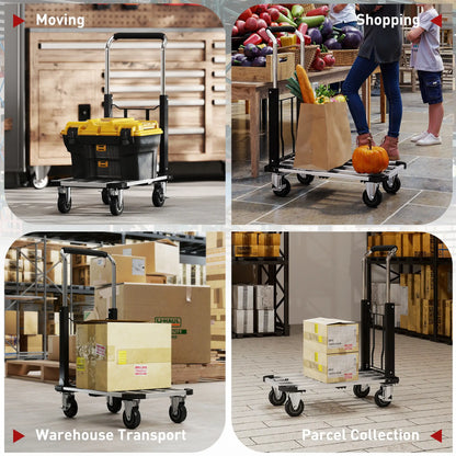 330 lbs Heavy Duty Hand Truck, Folding Trolley, Dolly, Silver and Black Folding Hand Trucks at Gallery Canada