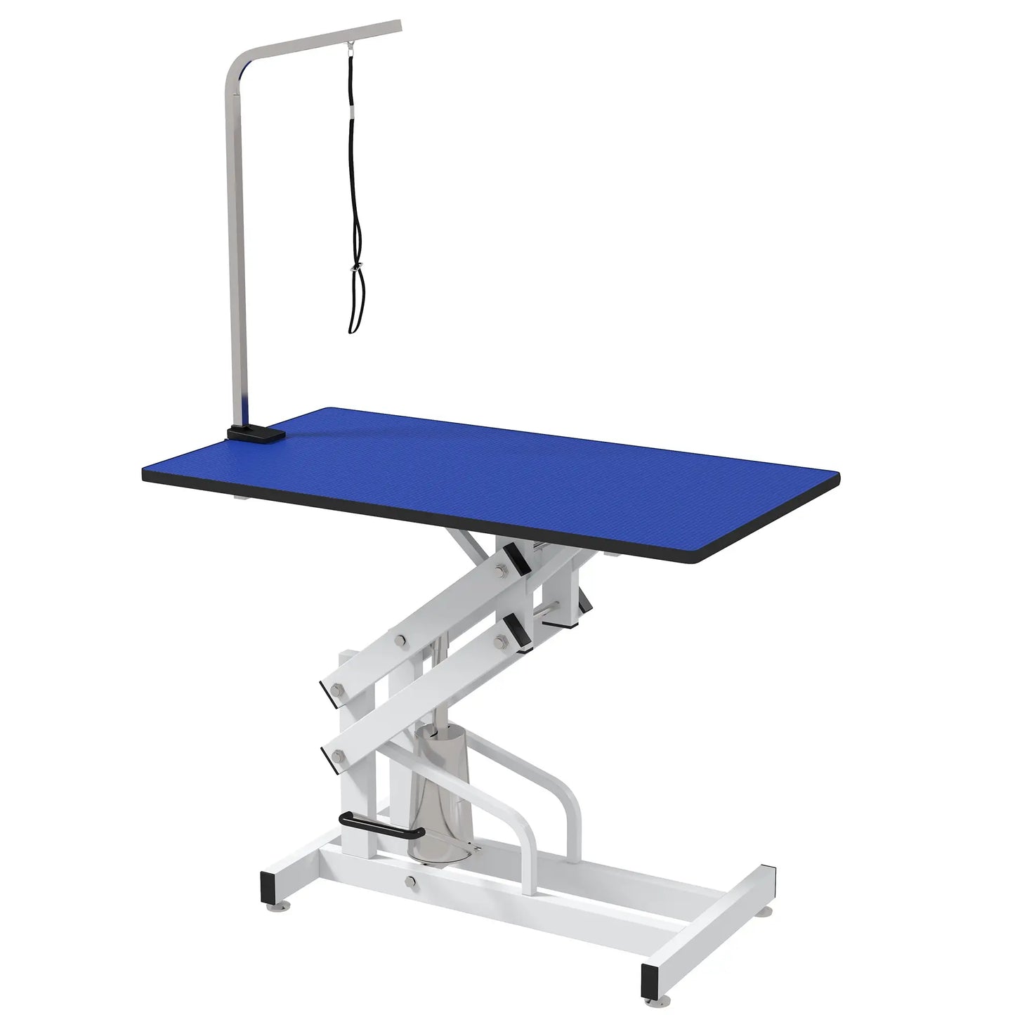 Adjustable Dog Grooming Table With Arm, Noose, Non-Slip, Blue Dog Grooming Tables Blue, White at Gallery Canada