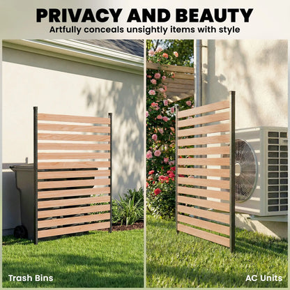 38" x 76" Privacy Screen Panel, Fir Wood Planks, Aluminum Posts, Hide Trash Cans Side Awnings at Gallery Canada