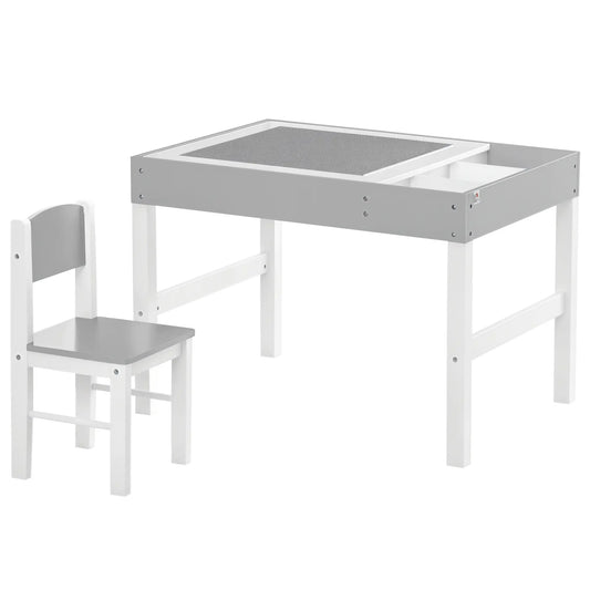 Kids Lego Table with Storage, 2PCs Toddler Activity Furniture, Grey Kids Table Sets White, Grey at Gallery Canada