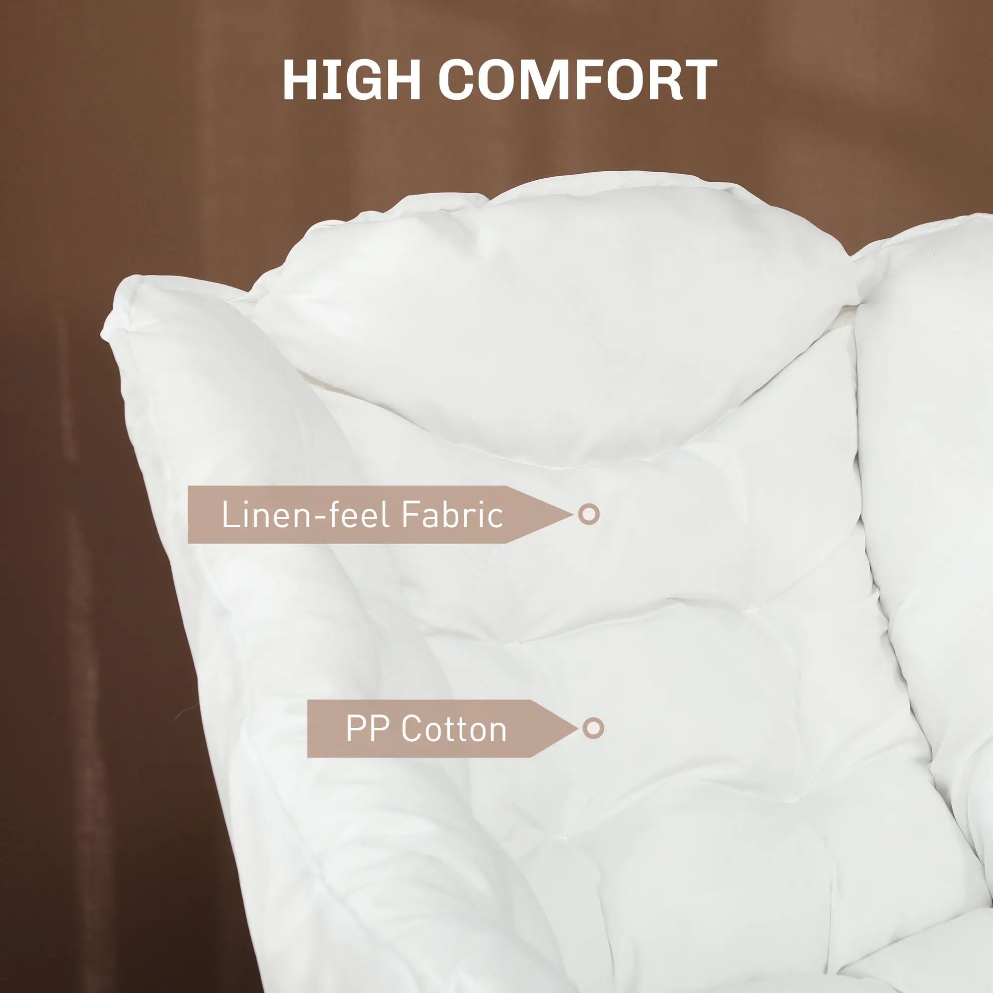 Modern Accent Chair, Armchair with Side Pockets and Solid Steel Legs, Comfy Reading Chair for Living Room, Cream White Accent Chairs at Gallery Canada