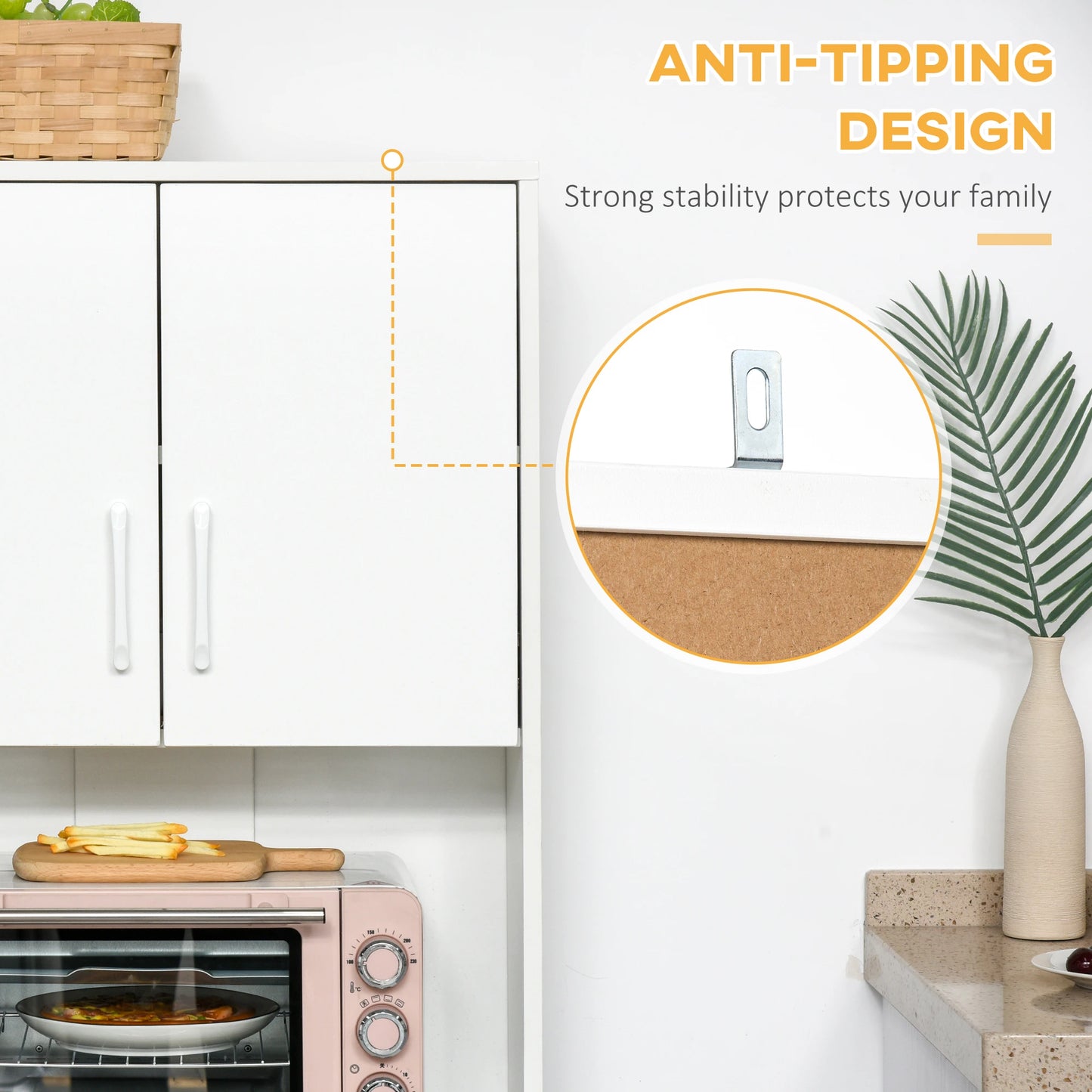 Modern Kitchen Cupboard, Storage Cabinet Hutch, 2 Cabinets, 3 Drawers, White Kitchen Pantry Cabinets at Gallery Canada