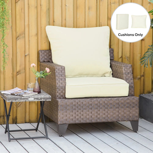 Patio Chair Cushions, Thick Deep Seat with Back Cushion, Cream White