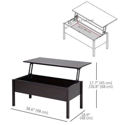 39" Lift Top Coffee Table, Hidden Storage, Living Room Center Table Coffee Tables at Gallery Canada
