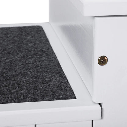 3-Step Dog Stairs For Small Dogs, Wooden Ramp With Storage Box, White Dog Stairs at Gallery Canada